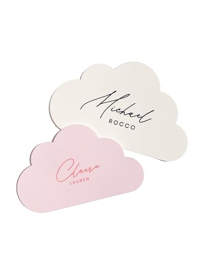 Custom Baby Name Sign with Cloud Design - Newborn Keepsake