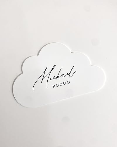 Custom Baby Name Sign with Cloud Design - Newborn Keepsake