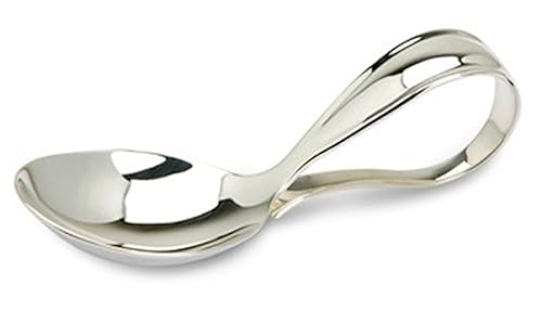 Sterling Silver Bent Curved Baby Feeding Spoon by Krysaliis