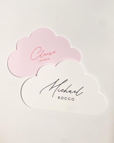 Custom Baby Name Sign with Cloud Design - Newborn Keepsake