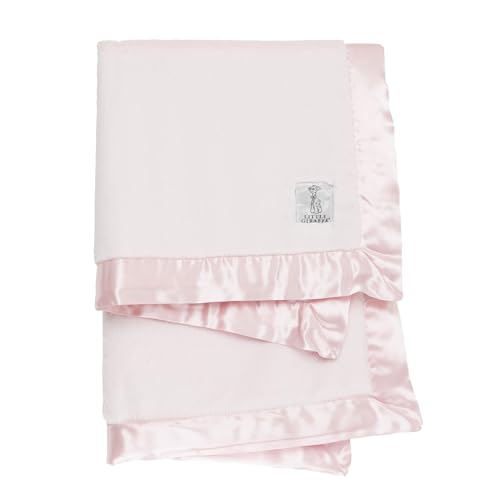 Little Giraffe Luxe Soft Baby Blanket with Satin Trim - 29x35 - Pink