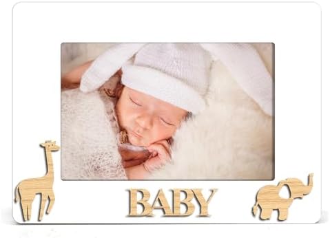 OXEDP Baby Memories Picture Frame with Giraffe Elephant Design 1
