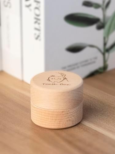 2pcs Tooth Fairy Box Wooden Cute Teeth Storage for Kids