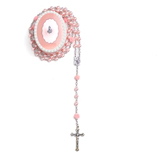 Cascade Goods Girls First Pink Rosary Keepsake Box