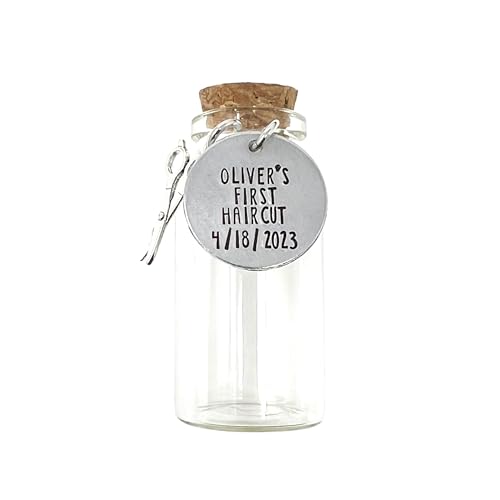First Haircut Keepsake Jar with Date and Scissors Charm