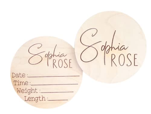 Handmade Newborn Name Announcement Sign - Customized Double Sided
