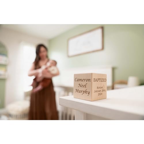Personalized Baby Baptism Wood Block 25 Size