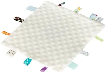 CREVENT Soft Baby Blanket with Taggies 10x10