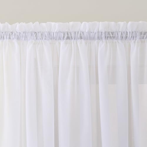 No 918 Emily Sheer Voile Curtain Panel 28 x 72 White 1