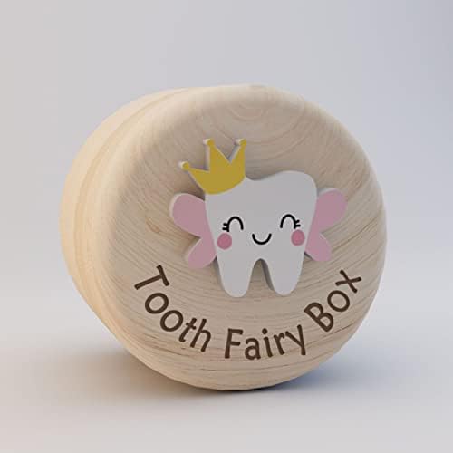 Tooth Fairy Box for Girls - Cute Carved Wooden Storage