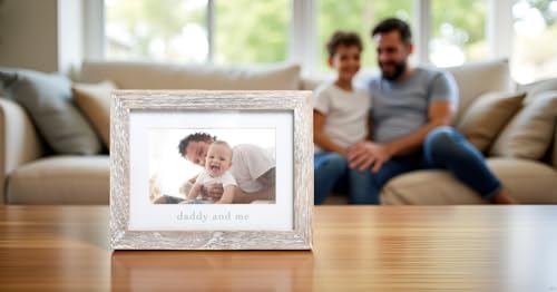 Pearhead Daddy Me Baby Picture Frame - 4x6 Wood Frame