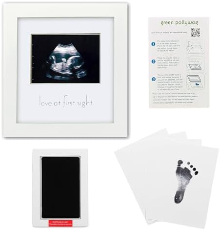 Green Pollywog Baby Sonogram Frame with Inkless Pad