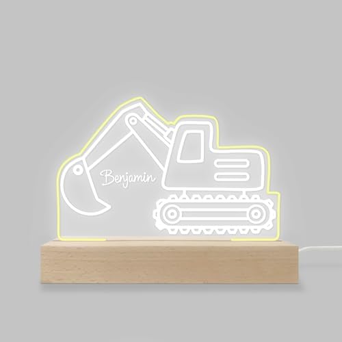 Custom Excavator LED Acrylic Plaque Night Light