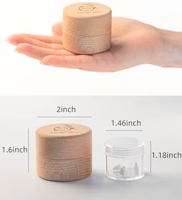 2pcs Tooth Fairy Box Wooden Cute Teeth Storage for Kids