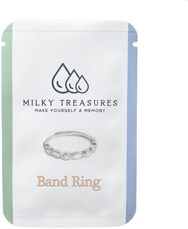 DIY Breastmilk Ring 925 Sterling Silver Band Adjustable Size 6-10