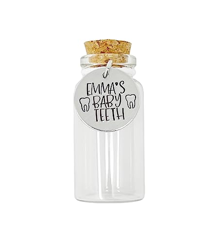 Baby Teeth Keepsake Jar with Personalized Name and Cork