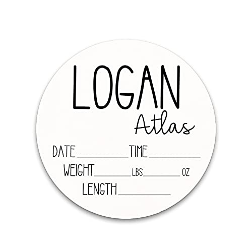 Hickory Hollow Designs Birth Stat Sign Personalized for Newborn Baby