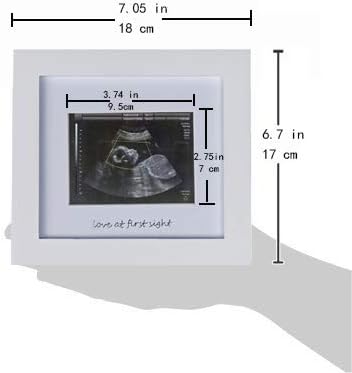 IHEIPYE Baby Sonogram Photo Frame - Silver Text White