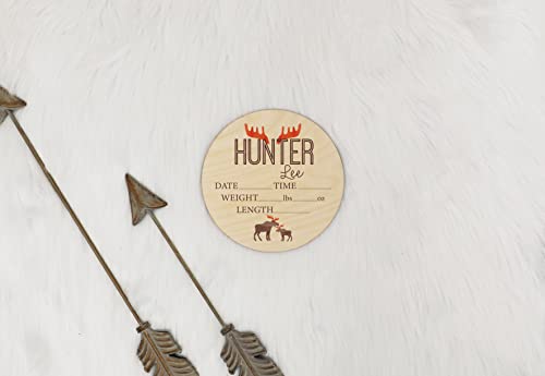 Personalized Birth Stat Sign Moose Antlers Crib Decor