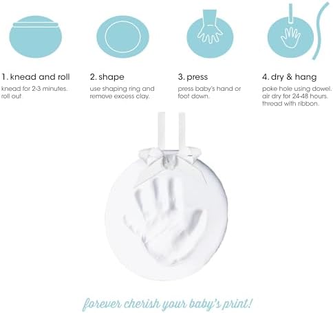 Pearhead Baby Handprint Footprint Kit with 3 Ribbons