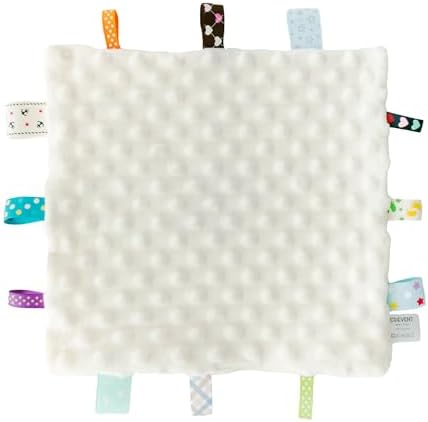 CREVENT Soft Baby Blanket with Taggies 10x10