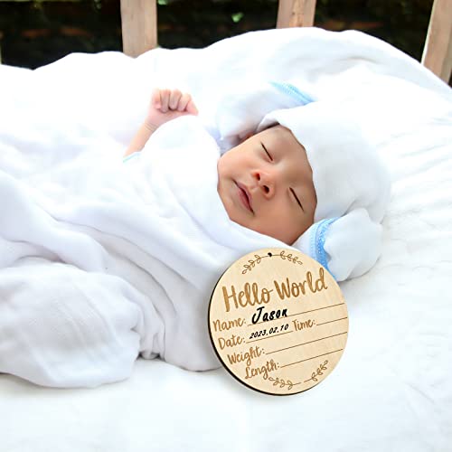 LUTER Baby Announcement Sign with Ink Pad and Handprint Space