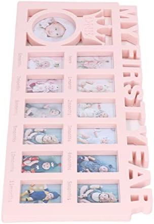 Baby Picture Frame for First Twelve Months Milestones Pink