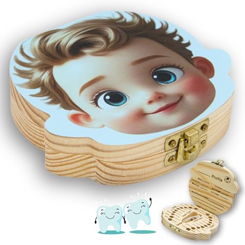 Personalized Wooden Tooth Fairy Keepsake Box for Boys