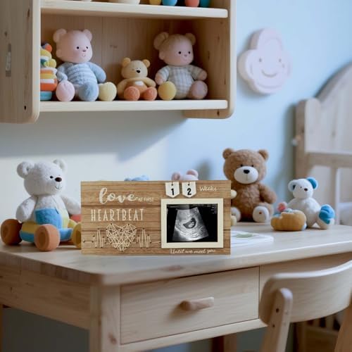 KAIOTYA Baby Sonogram Picture Frame with Countdown and ECG Symbol