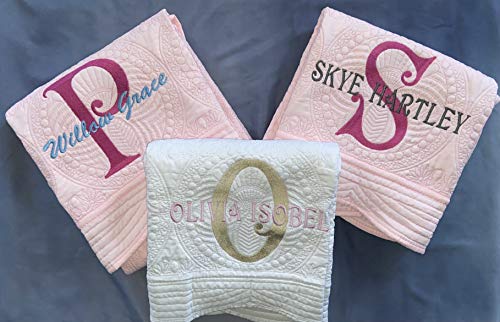 Personalized Baby Quilt with Monogram for Boys Girls