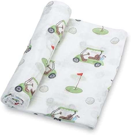 LollyBanks Golf Print Swaddle Blanket - 47x47 Inches