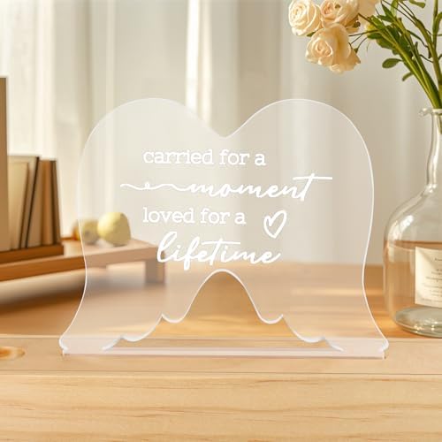 Ceiner Wooden Pregnancy Test Keepsake Box with Angel Wings Ornament