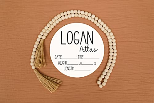 Hickory Hollow Designs Birth Stat Sign Personalized for Newborn Baby