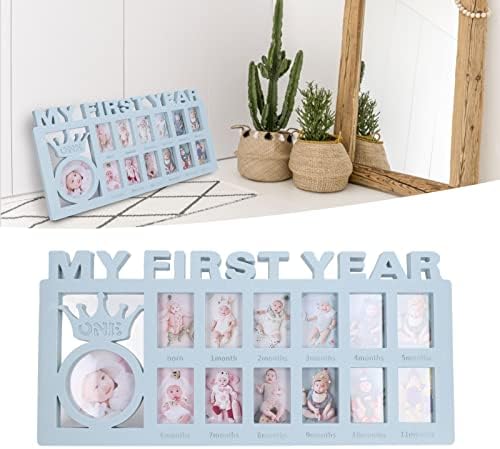 Baby Picture Frame 12 Month Milestone Keepsake Blue