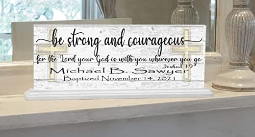 Custom Baptism Plaque With Name and Date - Solid Wood Keepsake