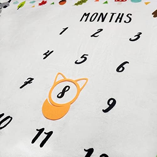 Tebaby Baby Monthly Milestone Blanket - 51x40 Inch Unisex Growth Chart Blanket
