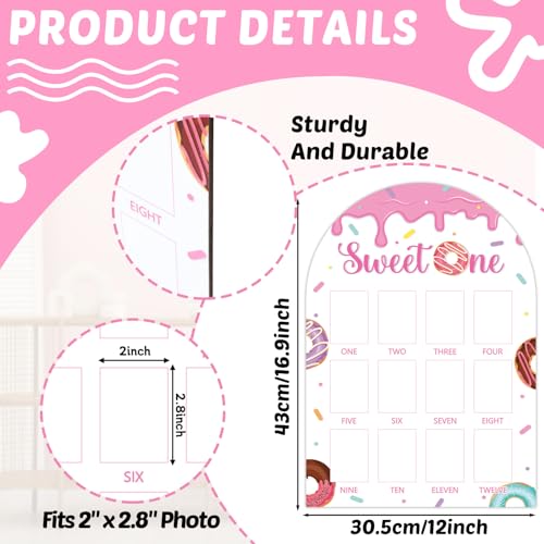 Sweet One First Year Wooden Photo Board Donut Decor