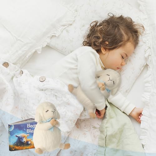 Sawnfay Baptism Gift Set for Boys 7 Praying Lamb Bedtime Blessing Book