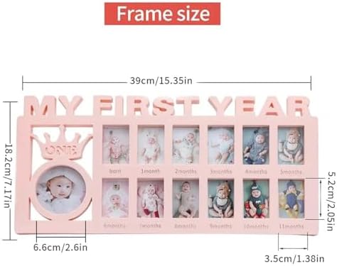 Ter Baby 1st Year Photo Frame - 12 Month Keepsake Pink