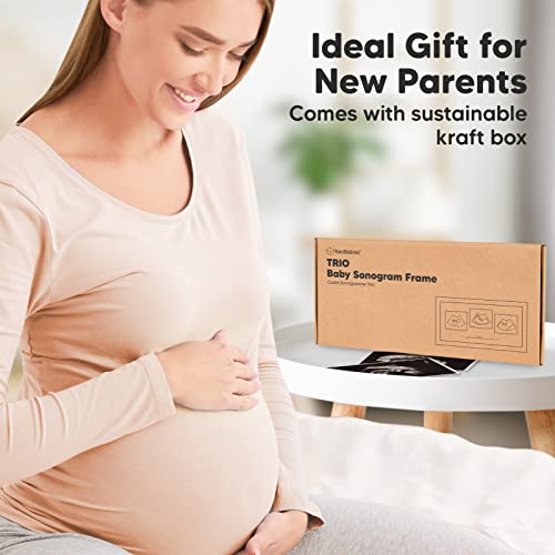 KeaBabies Trio Sonogram Photo Frames - Alpine White