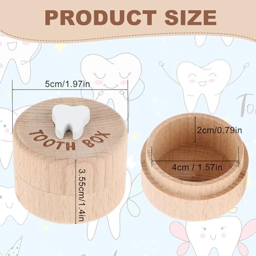 ZEYIYER 2PCS Tooth Fairy Wooden Holder Box