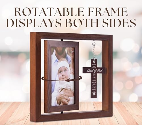 InnoBeta Baptism Gifts for Girls - Wood Frame 4x6