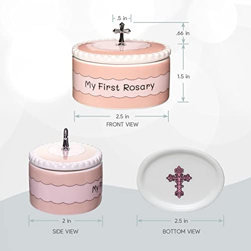 Cascade Goods Girls First Pink Rosary Keepsake Box