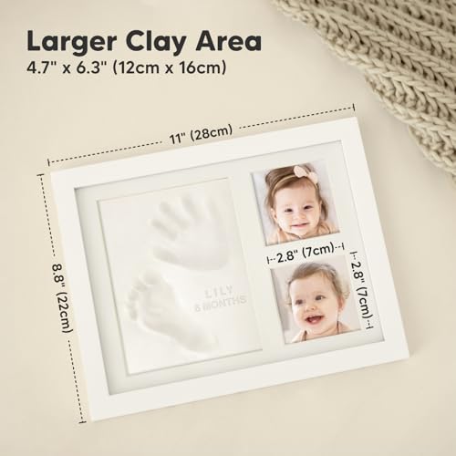 KeaBabies Baby Hand Footprint Kit - Quick Dry Clay Newborn Keepsake Personalized Gift