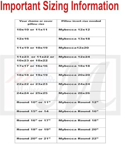 Mybecca 6 x 16 Inches Bolsters Pillow Form Inserts