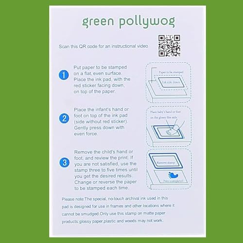Green Pollywog Inkless Pad for Baby Dog Prints