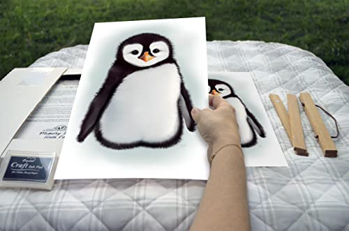 Memory Lane Gifts Co Baby Footprint Art - Baby Penguin Teal Teak 1