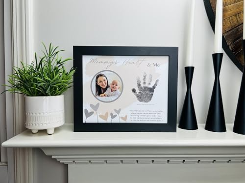 Mommy Heart Handprint Frame with Poetry - Made in USA