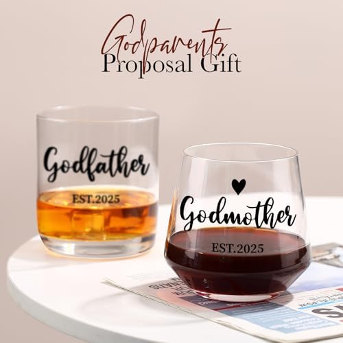 Physkoa Godparents Proposal Glass Set 4 Piece