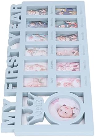 Newborn Photo Frame Kit with 12 Month Growth Frames Blue